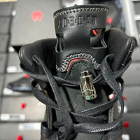 High Top Sneakers, Black Red Colorway, Lace Up Design, Casual Gift for Sneaker Fans