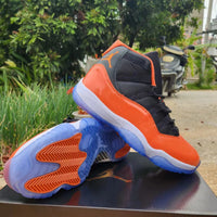 High Top Sneakers, Black Red Orange Colorway, Lace Up Design, Casual Gift for Sneaker Fans