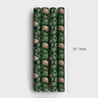 Woodland Bird Gift Wrap, Winter Owl Christmas Wrapping Paper, Rustic Pine and Berry Holiday Paper, Forest Animal Present Wrapping Paper