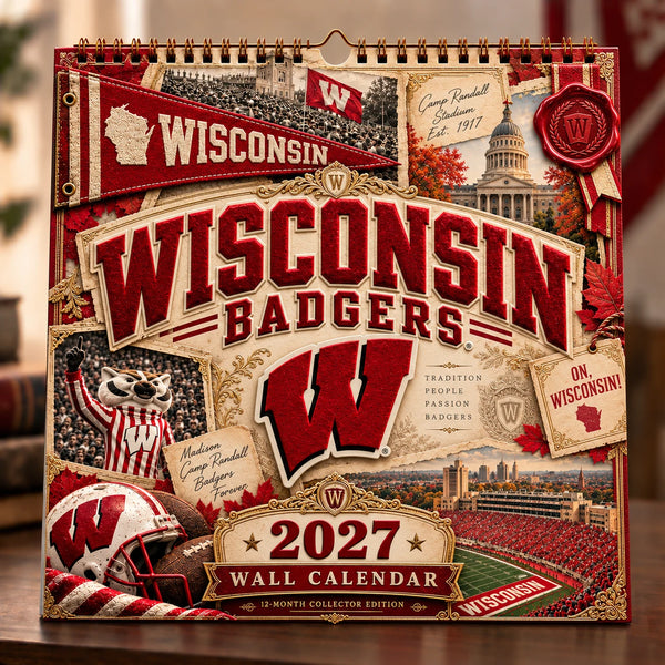 WIS Tradition Stacked High - Collegiate Scrapbook Wall Calendar - main