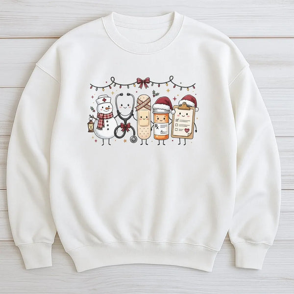 Snowman Medical Crewneck, Nurse Christmas Sweatshirt, Humorous Nurse Holiday Sweater, Adorable Nurse Pullover, Healthcare Pre