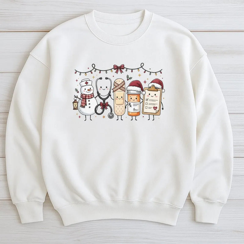 Snowman Medical Crewneck, Nurse Christmas Sweatshirt, Humorous Nurse Holiday Sweater, Adorable Nurse Pullover, Healthcare Present