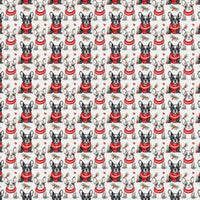 Frosty Frenchies Dog Wrapping Paper, French Bulldog Christmas Wrapping Paper, Watercolor Winter Puppy Holiday Gift Wrapping Paper