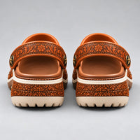 Longhorn Tooled - Western Engraved Clog in Saddle Brown