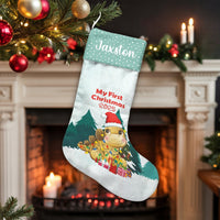 Baby First Christmas 2025 Stocking, Dinosaur Christmas Stocking, Adorable Dino Holiday Stocking, Kids Fireplace Mantel Decor, Keepsake Present