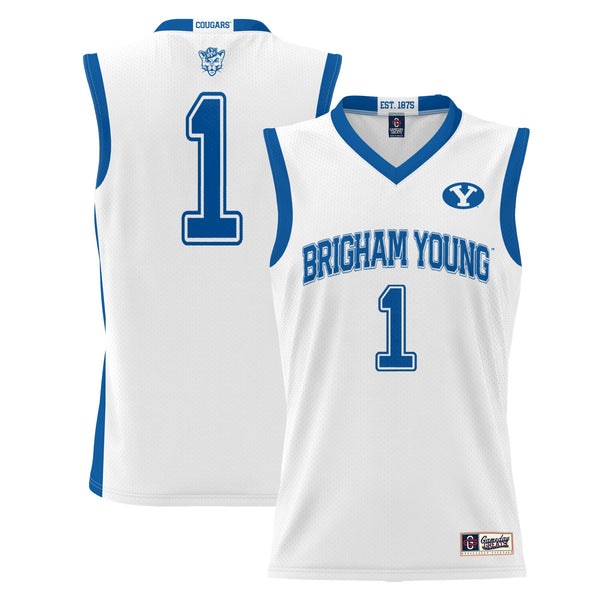 #1 BYU Cougars Lightweight Basketball Jersey - White