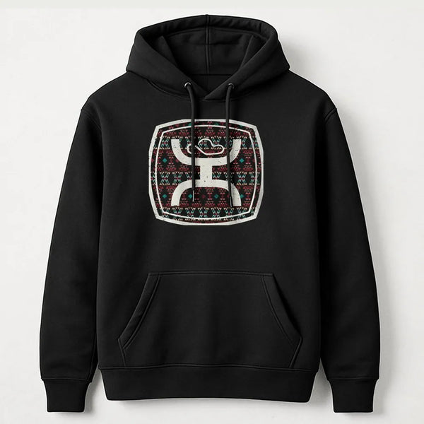 Holiday Knitted Pattern Hooded Sweatshirt, Fair Isle Ugly Christmas Sweater Hoodie, Comfy Winter Xmas Pullover, Family Party 