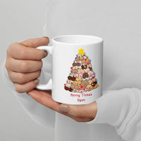 Humorous Boob Tree Christmas Coffee Mug, Merry Titmas Ceramic Mug, Sarcastic Holiday Graphic Cup 11oz 15oz, Adult Humor Xmas Present