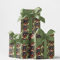 Festive Winter Woodland Gift Wrap, Newfoundland Dog Christmas Wrapping Paper, Holiday Dog Wrapping Paper, Pet Lover Christmas Gift Wrap