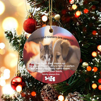 Sibling Family Ornament, Brothers and Sisters Cat and Dog Ornament, Ceramic Pet Quote Ornament, Christmas Tree Decoration, Sibling Xmas Present