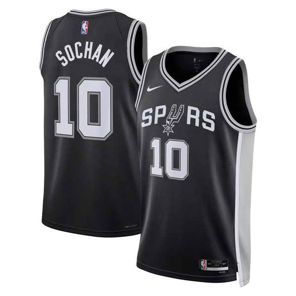 San Antonio Spurs Icon Edition Swingman Jersey - Black - Jeremy Sochan