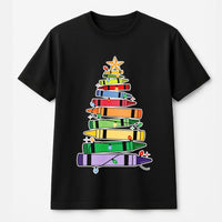 Art Teacher Holiday Tee, Crayon Christmas Tree Teacher T-Shirt, Festive School Season Graphic Shirt, Adorable Elementary Educator Present Tee