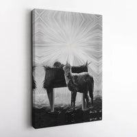 Holy Night Baby Jesus and Lamb Wall Art, Nativity Scene Canvas Print, Minimalist Religious Christmas Canvas Decor, Christian Holiday Present