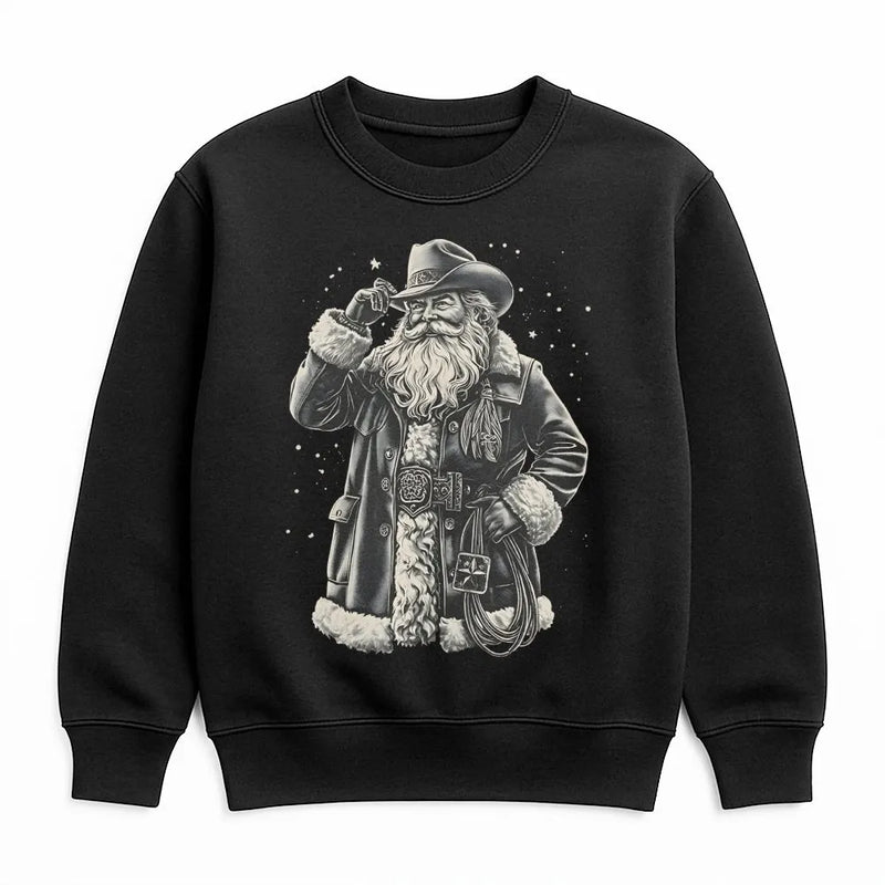 Western Christmas Lasso Sweatshirt, Cowboy Santa Sweatshirt, Vintage Cowboy Santa Crewneck, Retro Western Holiday Sweatshirt, Cowgirl Present