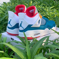 Sneakers, White Teal Red Colorway, Lace Up Design, Casual Gift for Sneaker Fans