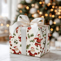 Sports Christmas Gift Wrap, Soccer Santa Wrapping Paper, Watercolor Holiday Present Wrapping Paper, Festive Goalkeeper Soccer Holiday Wrap