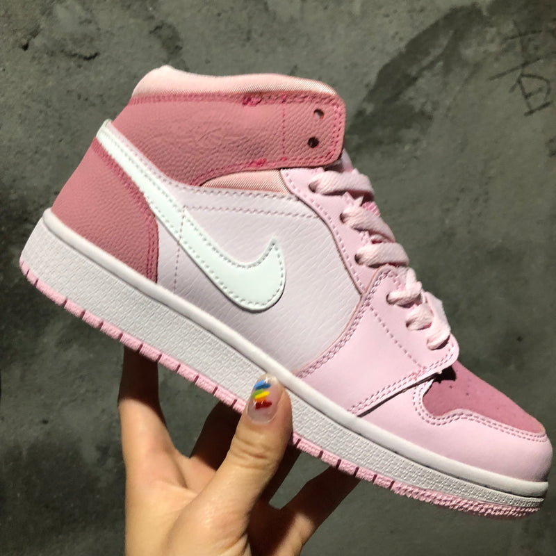 Sneakers, Red Pink Colorway, Lace Up Design, Casual Gift for Sneaker Fans
