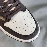 Basketball Shoes, Brown White Colorway, Reverse Hook Design, Lace Up Design, Casual Gift for Shoe Lovers