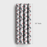Watercolor Santa Hat Bird Gift Wrap Roll, Pigeon Christmas Wrapping Paper, Whimsical Holiday Wrapping Paper, Urban Bird Lover Gift Wrap