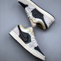 Retro Low Top Basketball Shoes, Black Gray Colorway, Lace Up Design, Casual Gift for Shoe Lovers