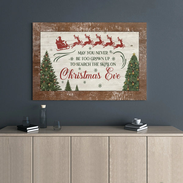 Christmas Wall Art Canvas, Santa Sleigh Rustic Canvas Print, Holiday Sign Canvas Decor, Winter Farmhouse Canvas, Xmas Family 