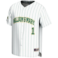 #1 William & Mary Tribe Lightweight Baseball Fashion Jersey - White