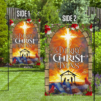 Nativity Scene Star of Bethlehem Yard Flag, Merry Christmas Garden Flag, Double Sided Christian Outdoor Flag, Holiday Lawn Decor
