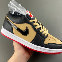 Low Top Sneakers, Black Red Brown Colorway, Lace Up Design, Casual Gift for Sneaker Fans