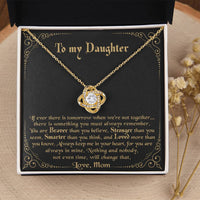 Cubic Zirconia Pendant Necklace, To My Daughter Love Knot Necklace, Meaningful Christmas Present for Her, Daughter Birthday Necklace Jewelry