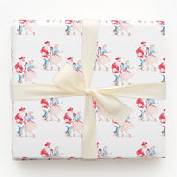 Watercolor Couple Holiday Gift Wrap, Dancing Santa Mrs Claus Wrapping Paper, Adorable Christmas Party Paper, Festive Couple Wrapping Paper