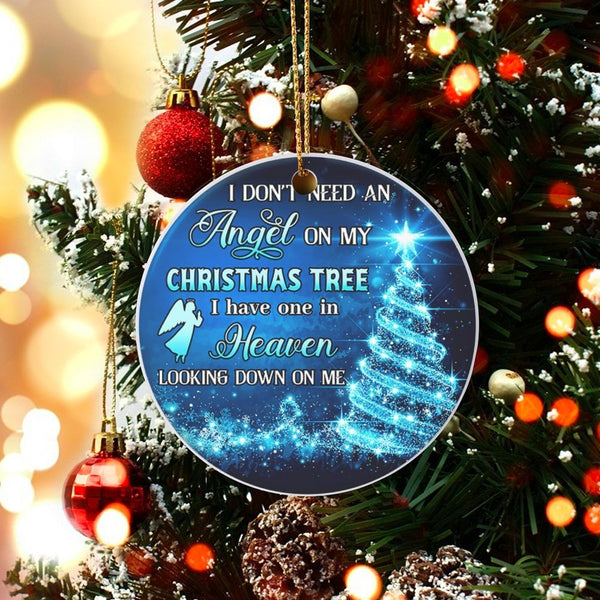 Remembrance Christmas Ornament, Angel in Heaven Memorial Ornament, Bereavement Tree Ornament, Ceramic Sympathy Keepsake, Loss
