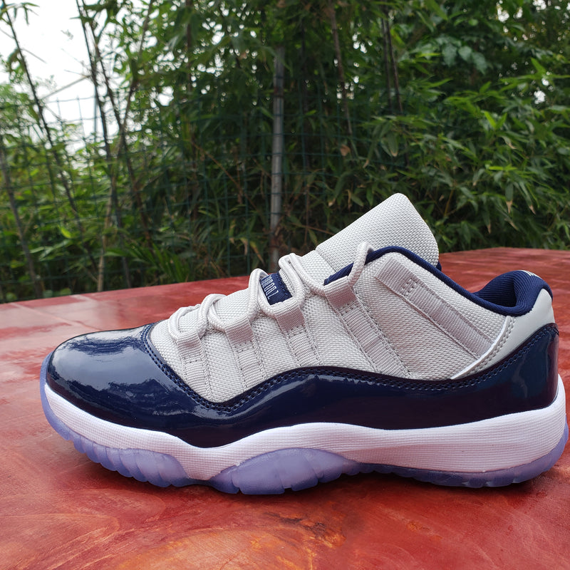 Low Top Sneakers, White Navy Colorway, Lace Up Design, Casual Gift for Sneaker Fans