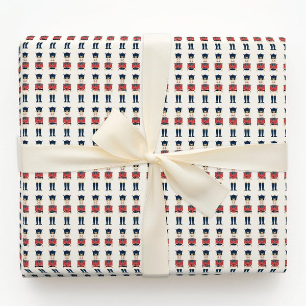 Classic Toy Soldier Christmas Paper, Nutcracker Gift Wrapping Paper, Festive Holiday Present Wrap, Regimental Winter Packagin