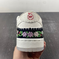 Low Top Sneakers, Black White Colorway, Embroidered Detail, Lace Up Design, Casual Gift for Sneaker Fans