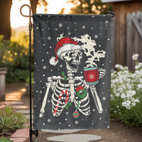 Santa Hat Gothic Xmas Yard Flag, Christmas Skeleton Garden Flag, Double Sided Holiday Outdoor Flag, Spooky Creepmas Garden Decor