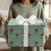 Angler Santa Gift Wrap, Fishing Santa Christmas Wrapping Paper, Humorous Fisherman Wrapping Paper, Outdoorsy Holiday Gift Wrap Roll