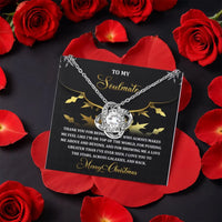 Sparkling CZ Crystal Gold Pendant, Soulmate Love Knot Necklace for Her, Meaningful Wife Girlfriend Jewelry, Romantic Christmas Present Her
