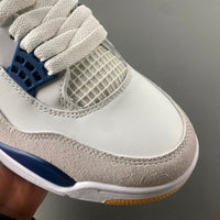 Low Top Sneakers, Blue White Gray Navy Colorway, Lace Up Design, Casual Gift for Sneaker Fans