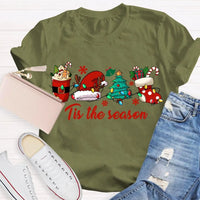 Festive Holiday Graphic Tee, Christmas Tree Santa Hat T-Shirt, Adorable Merry Christmas Winter Shirt, Family Holiday Apparel for Men Women