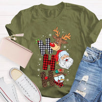 Merry Christmas Vibes Graphic Tee, Christmas Reindeer Snowman Santa Claus Shirt, Adorable Holiday Season T-Shirt, Festive Xmas Shirt