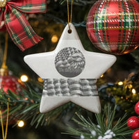 We the People Star Ornament, Patriotic Eagle Christmas Ornament, American Flag Ceramic Keepsake, Veteran Holiday Tree Ornament