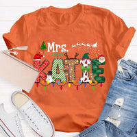 Custom Name Holiday T-Shirt, Personalized Christmas Lights Shirt, Festive Christmas Lights Tee, Adorable Xmas Family Shirt, Holiday Party Present