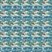 Winter Night Gift Wrap Roll, Christmas Train Wrapping Paper, North Star Holiday Wrapping Paper, Festive Christmas Train Gift Wrap