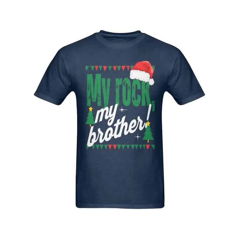 Festive Holiday Brother Graphic Tee, My Brother My Rock Christmas T-Shirt, Brother Xmas Shirt, Holiday Family Brother T-Shirt Present