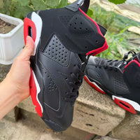 High Top Sneakers, Black Red Colorway, Lace Up Design, Casual Gift for Sneaker Fans