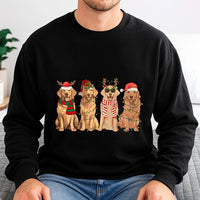 Christmas Dog Lights Crewneck, Golden Retriever Christmas Sweatshirt, Golden Retriever Graphic Pullover, Dog Lover Christmas Sweatshirt