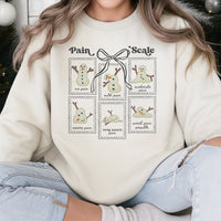 Medical Christmas Holiday Crewneck, Humorous Snowman Pain Scale Sweatshirt, Hospital Doctor Nurse Xmas Pullover, Adorable Healthcare Worker Sweater