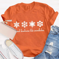 Christmas Teacher Shirt, Spread Kindness Like Snowflakes T-Shirt, Festive Holiday Graphic Tee, Winter Kindness Tee, Adorable Xmas Teacher Present