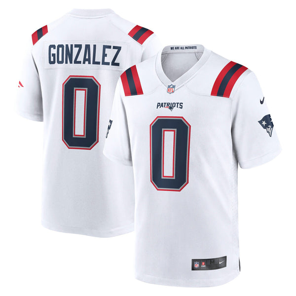 New England Patriots Christian Gonzalez White Game Jersey