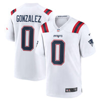 New England Patriots Christian Gonzalez White Game Jersey